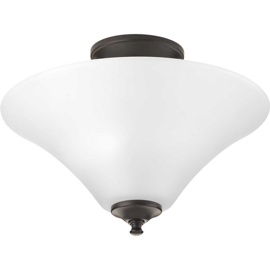 Joy-Bravo Two Light Semi-Flush Mount in Antique Bronze