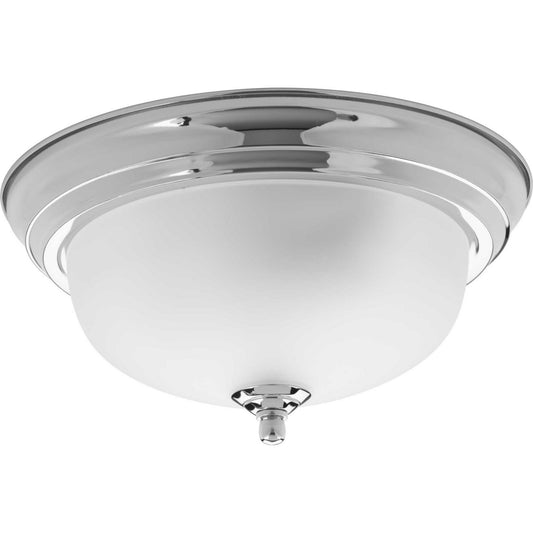Dome Glass - Etched One Light Flush Mount in Polished Chrome