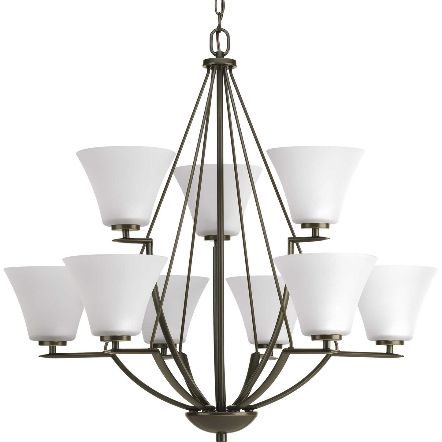 Bravo Nine Light Chandelier in Antique Bronze