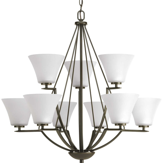 Bravo Nine Light Chandelier in Antique Bronze