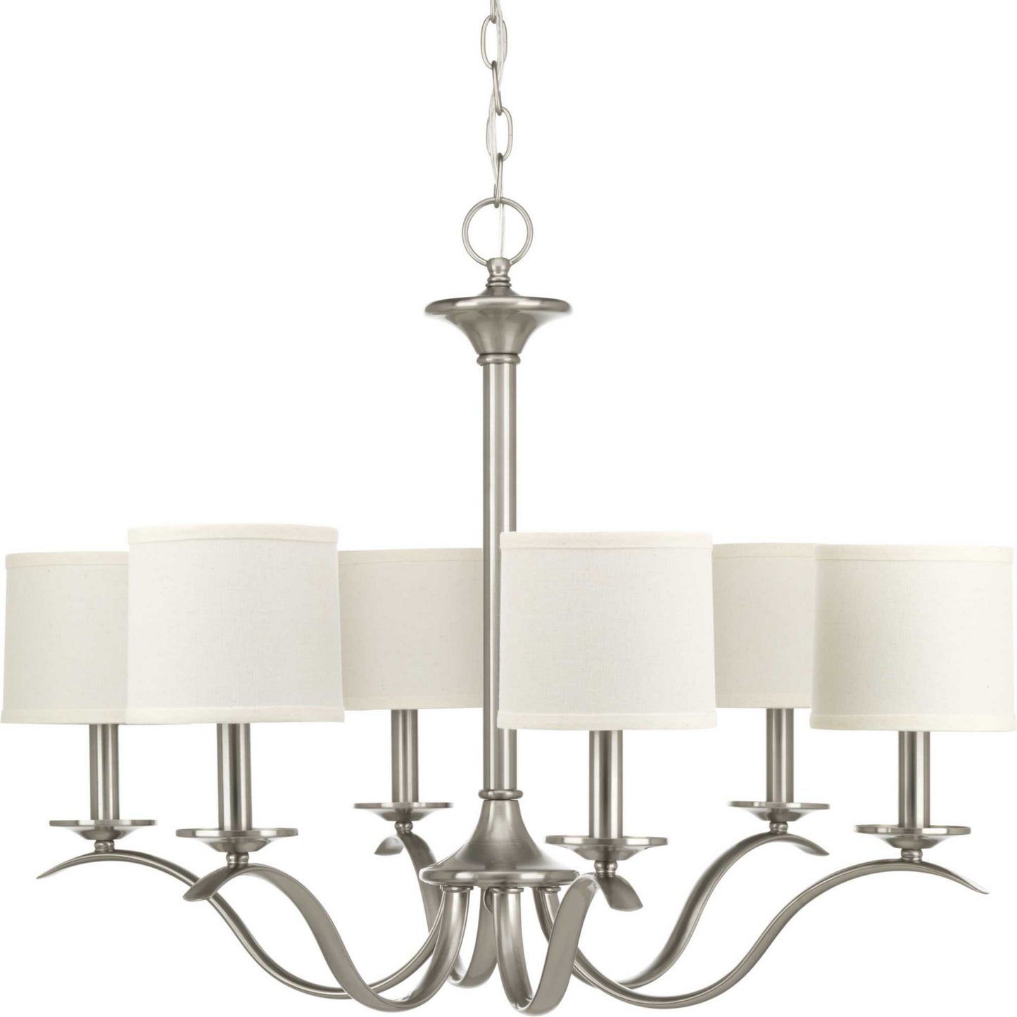 Inspire Six Light Chandelier in Brushed Nickel