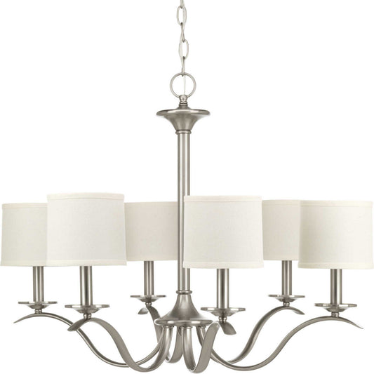 Inspire Six Light Chandelier in Brushed Nickel