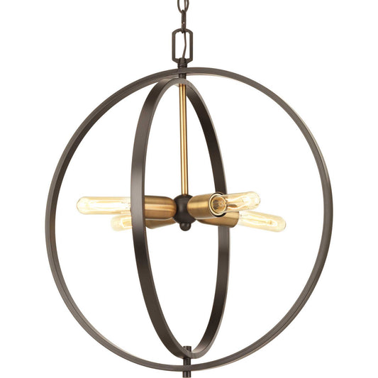 Swing Four Light Pendant in Antique Bronze