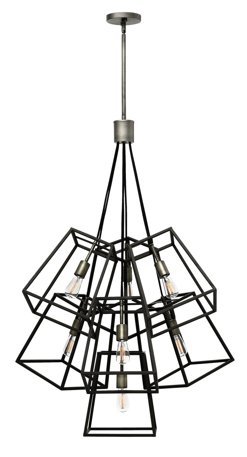 Fulton LED Chandelier in Aged Zinc