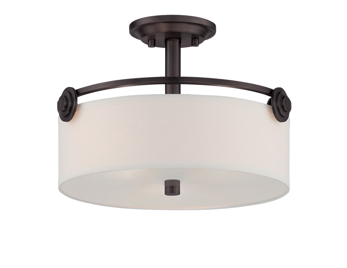 Gramercy Park Three Light Semi-Flush Mount in Old English Bronze