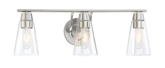 Echo Three Light Bath Bar in Satin Platinum