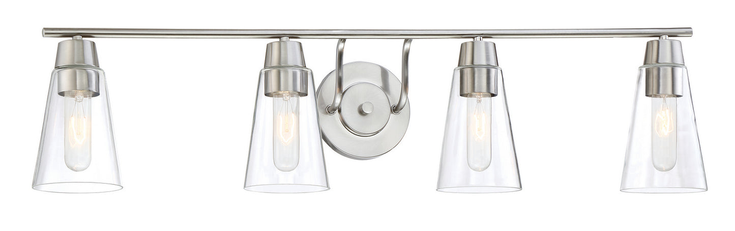 Echo Four Light Bath Bar in Satin Platinum