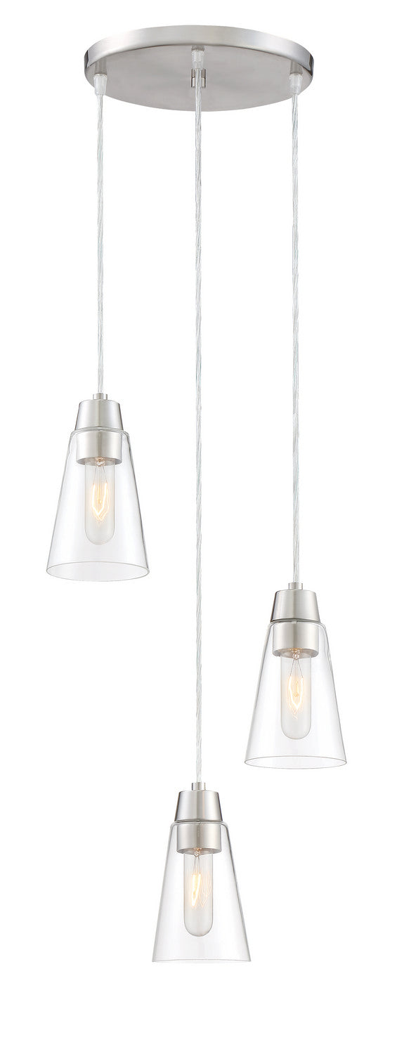 Echo Three Light Mini Pendant in Satin Platinum