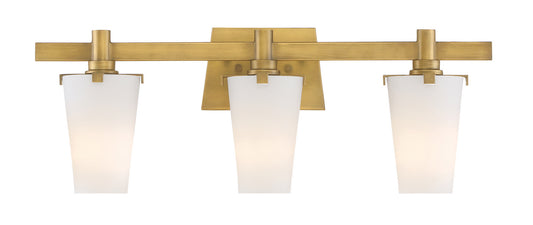 Hyde Park Three Light Bath Bar in Vintage Gold