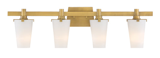 Hyde Park Four Light Bath Bar in Vintage Gold