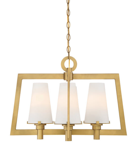 Hyde Park Four Light Chandelier in Vintage Gold