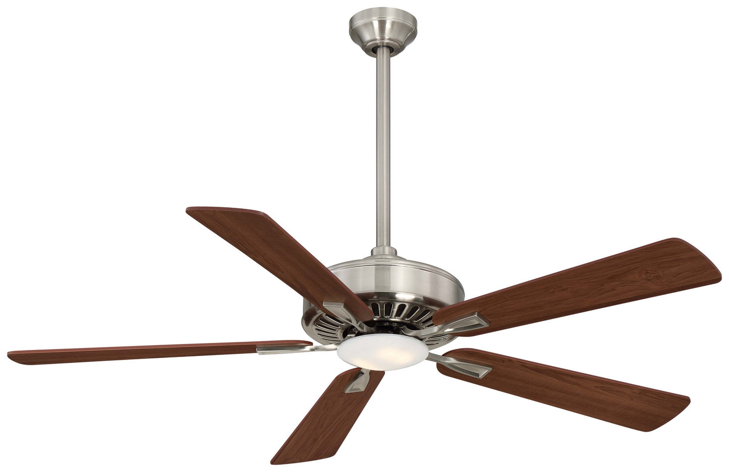 Contractor LED 52"Ceiling Fan in Brushed Nickel With Dark Walnut Blades