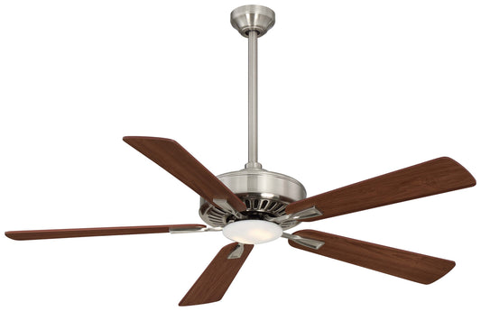 Contractor LED 52"Ceiling Fan in Brushed Nickel With Dark Walnut Blades