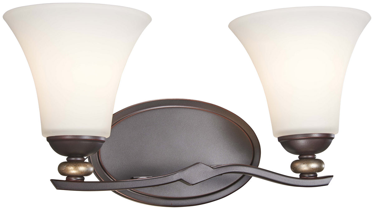 Shadowglen Two Light Bath in Lathan Bronze w/Gold Highlights
