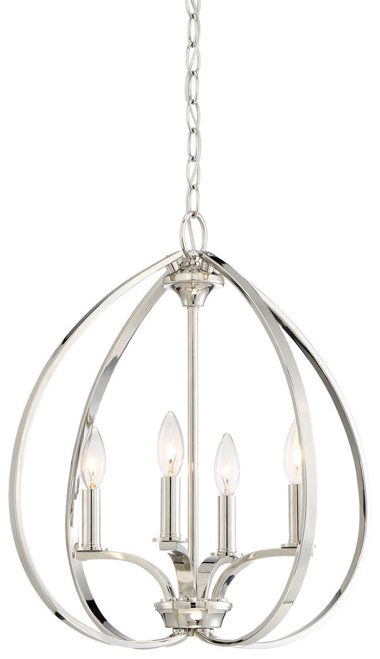 Tilbury Four Light Pendant in Polished Nickel