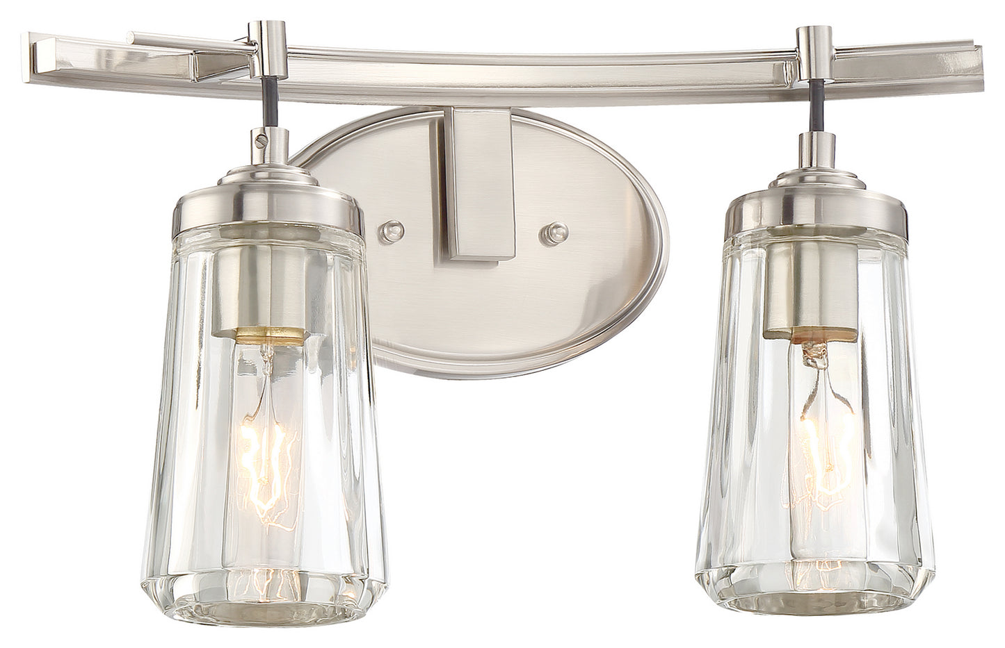 Poleis Two Light Bath in Brushed Nickel