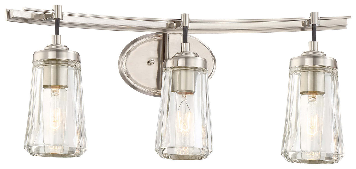 Poleis Three Light Bath in Brushed Nickel