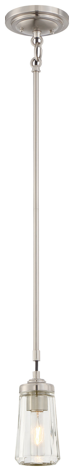 Poleis One Light Mini Pendant in Brushed Nickel