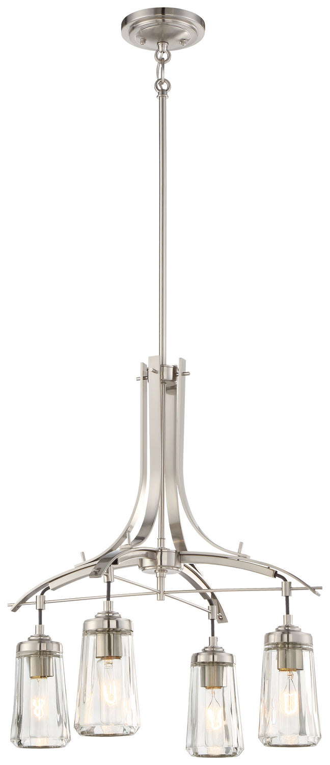 Poleis Four Light Chandelier in Brushed Nickel