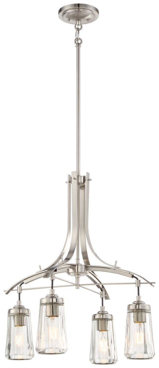 Poleis Four Light Chandelier in Brushed Nickel
