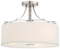 Poleis Three Light Semi Flush Mount in Brushed Nickel