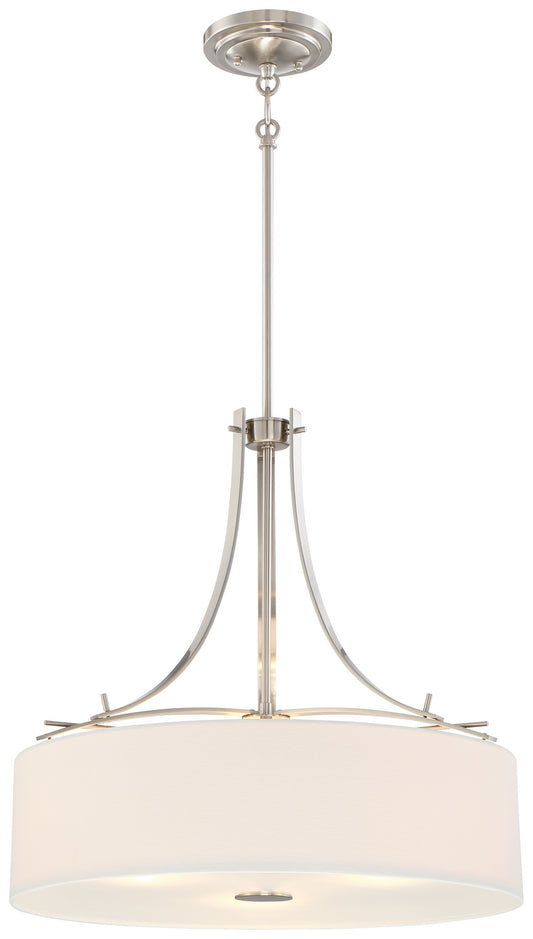 Poleis Three Light Pendant in Brushed Nickel