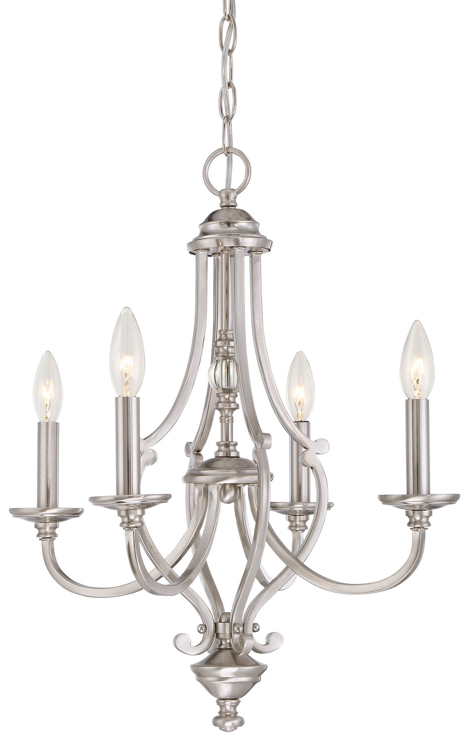 Savannah Row Four Light Chandelier in Brushed Nickel