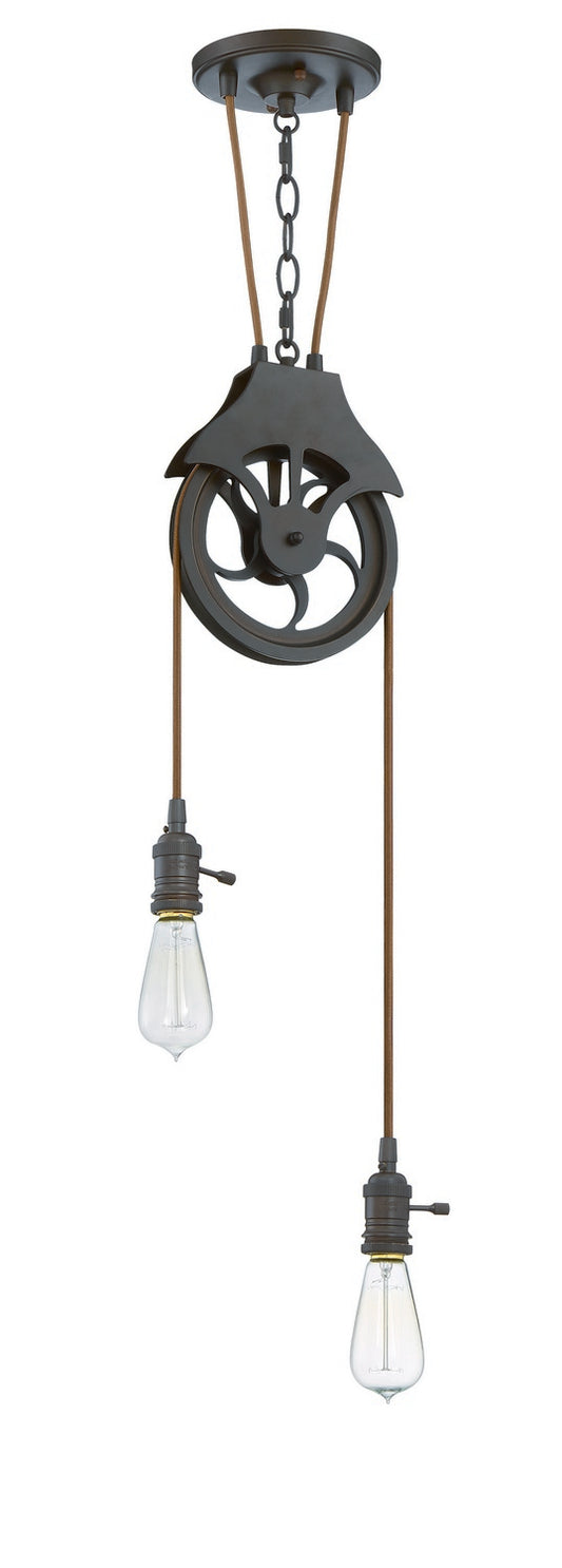 Design & Combine Two Light Pendant in Aged Bronze Brushed