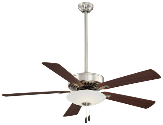 Contractor Uni-Pack LED 52"Ceiling Fan in Brushed Nickel With Dark Walnut Blades