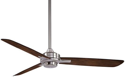 Rudolph 52"Ceiling Fan in Brushed Nickel With Medium Maple Blades