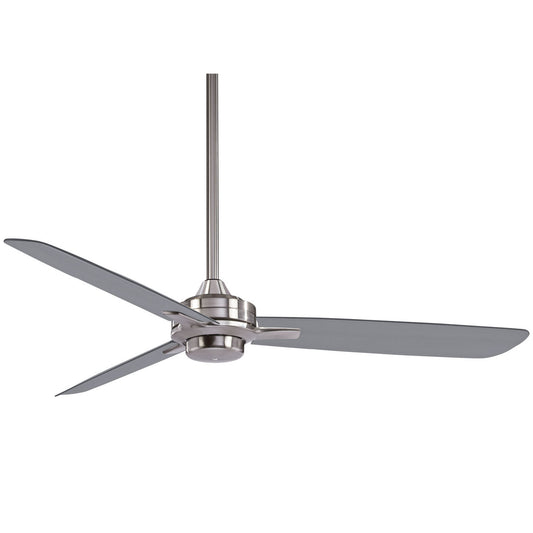 Rudolph 52"Ceiling Fan in Brushed Nickel With Silver Blades
