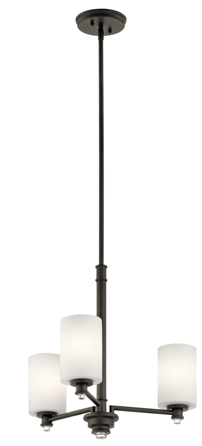Joelson Three Light Mini Chandelier in Olde Bronze