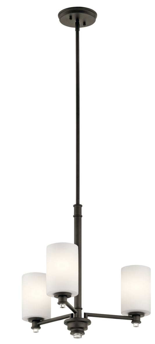 Joelson Three Light Mini Chandelier in Olde Bronze