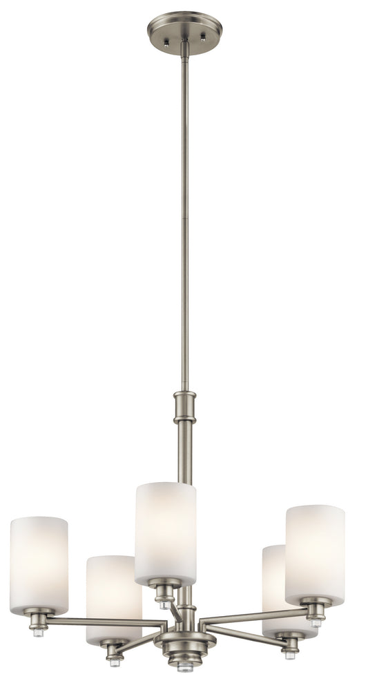 Joelson Five Light Chandelier in Brushed Nickel