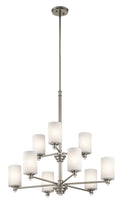 Joelson Nine Light Chandelier in Brushed Nickel