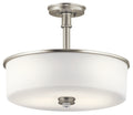 Joelson Three Light Pendant/Semi Flush in Brushed Nickel