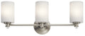 Joelson Three Light Bath in Brushed Nickel