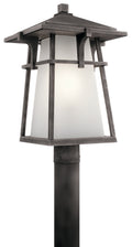Beckett One Light Outdoor Post Mount in Weathered Zinc