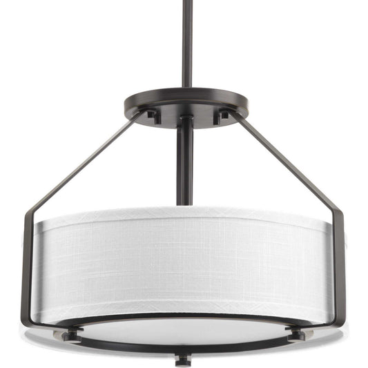 Ratio Three Light Semi-Flush Mount in Antique Bronze