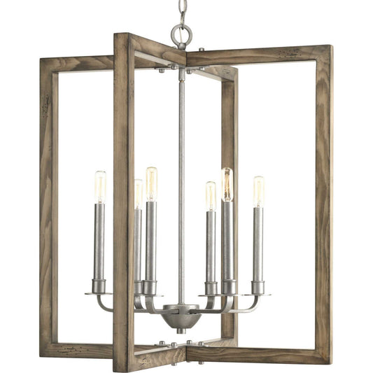 Turnbury Six Light Chandelier in Galvanized