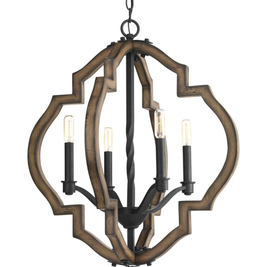 Spicewood Four Light Chandelier in Gilded Iron