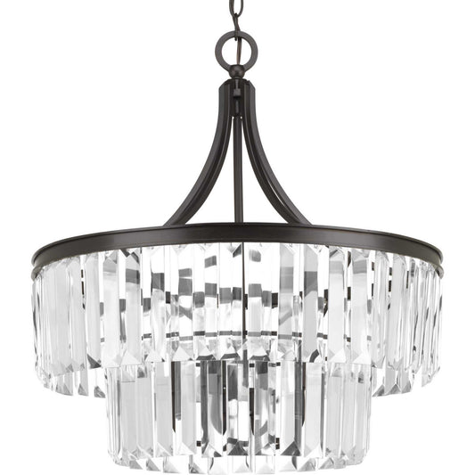 Glimmer Five Light Pendant in Antique Bronze