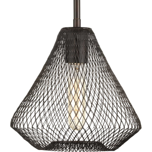 Mesh One Light Mini Pendant in Antique Bronze