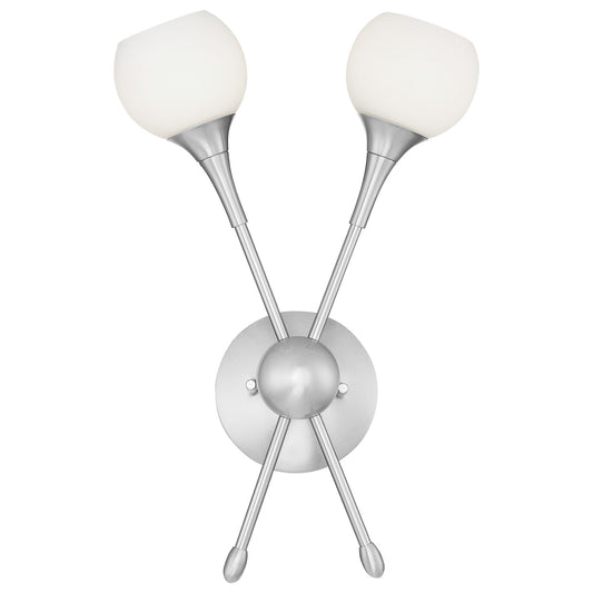 Pontil Two Light Wall Sconce in Brushed Nickel