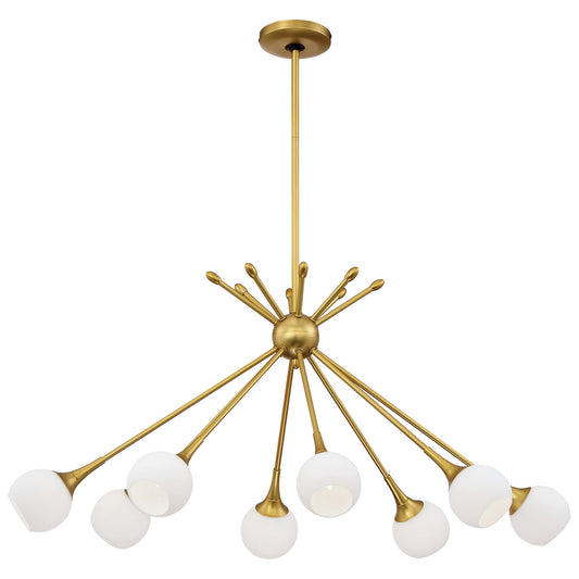 George Kovacs - P1808-248 - Eight Light Island Pendant - Pontil - Honey Gold