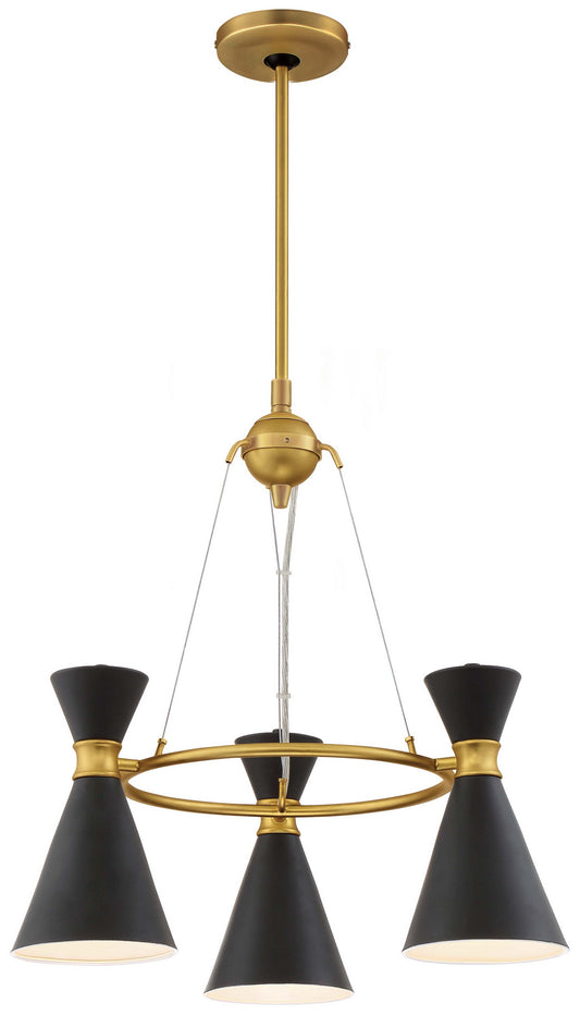 Conic Three Light Mini Chandelier in Honey Gold