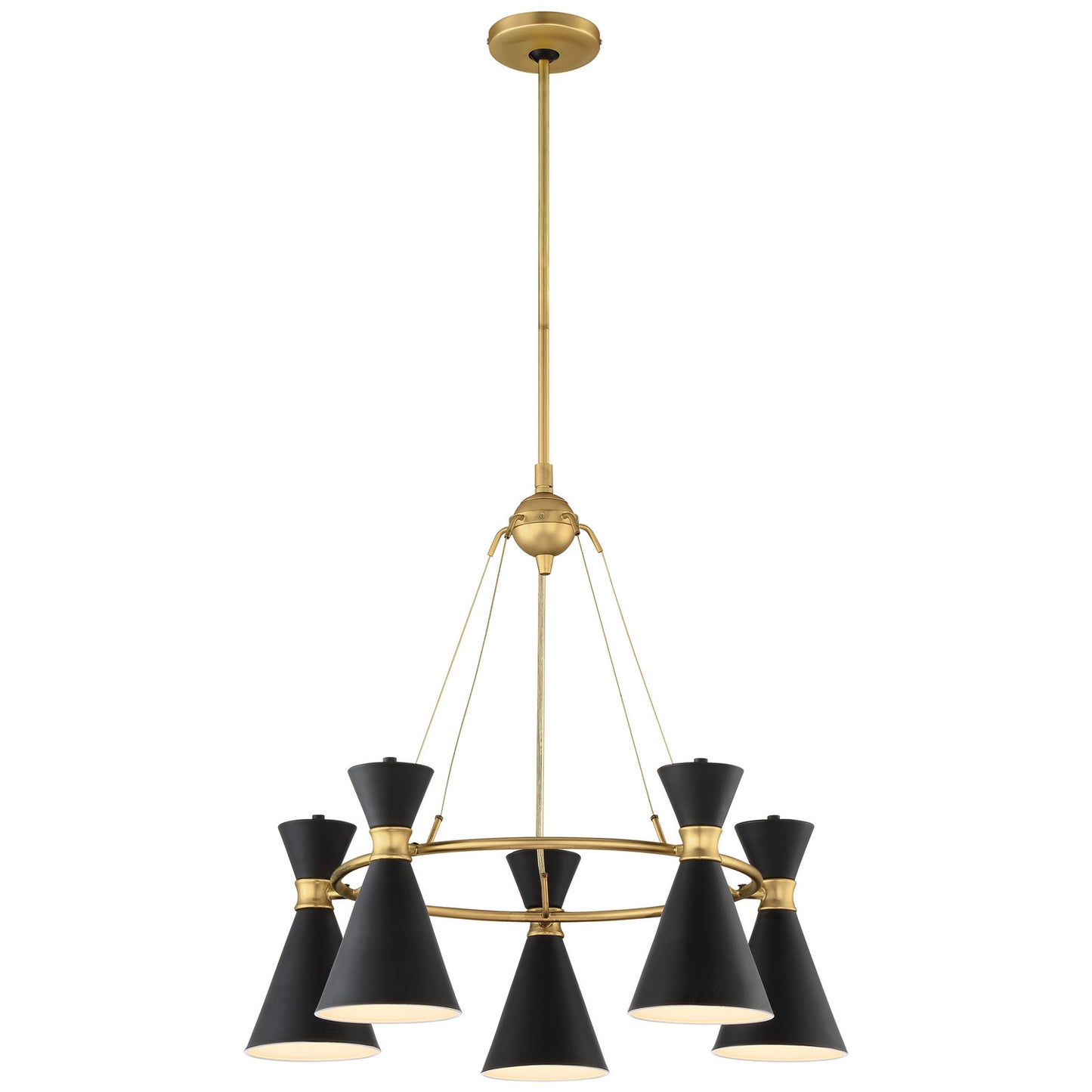 Conic Five Light Chandelier in Honey Gold