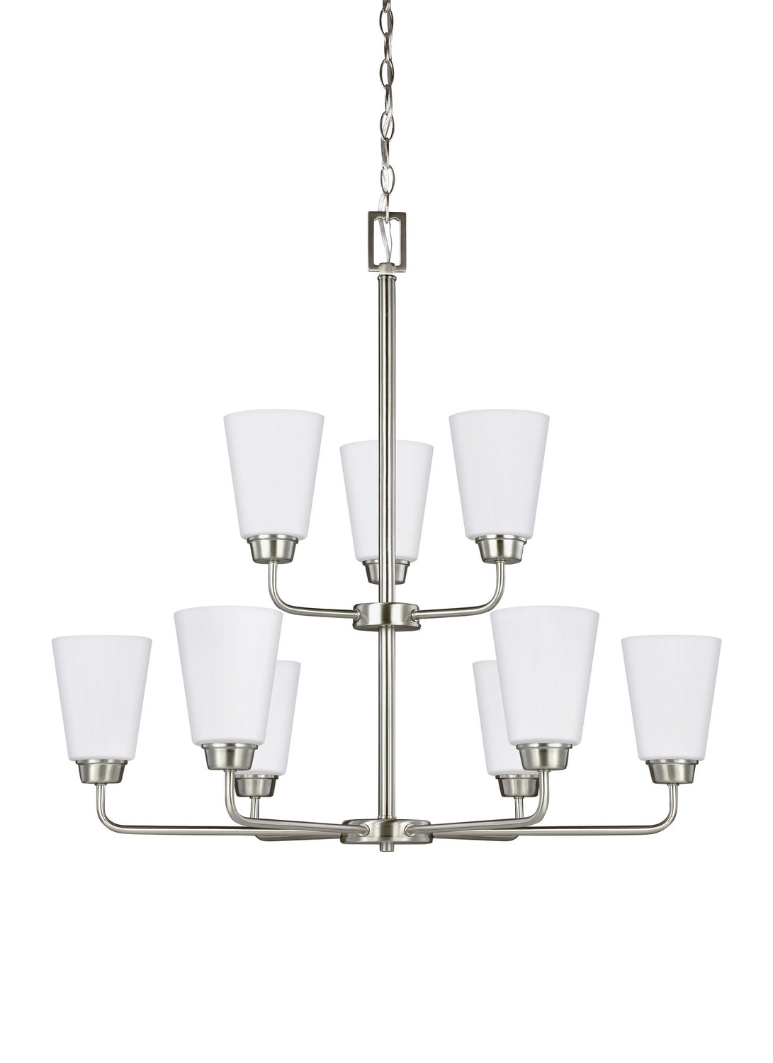 Kerrville Nine Light Chandelier in Brushed Nickel