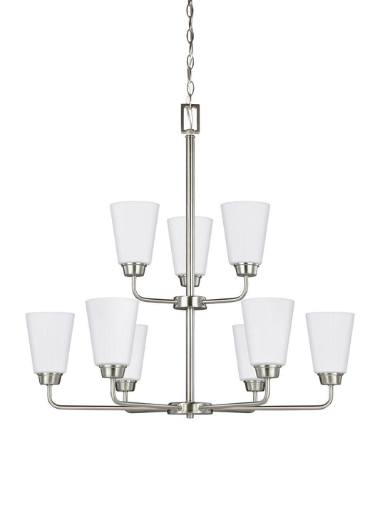 Generation Lighting - 3115209EN3-962 - Nine Light Chandelier - Kerrville - Brushed Nickel