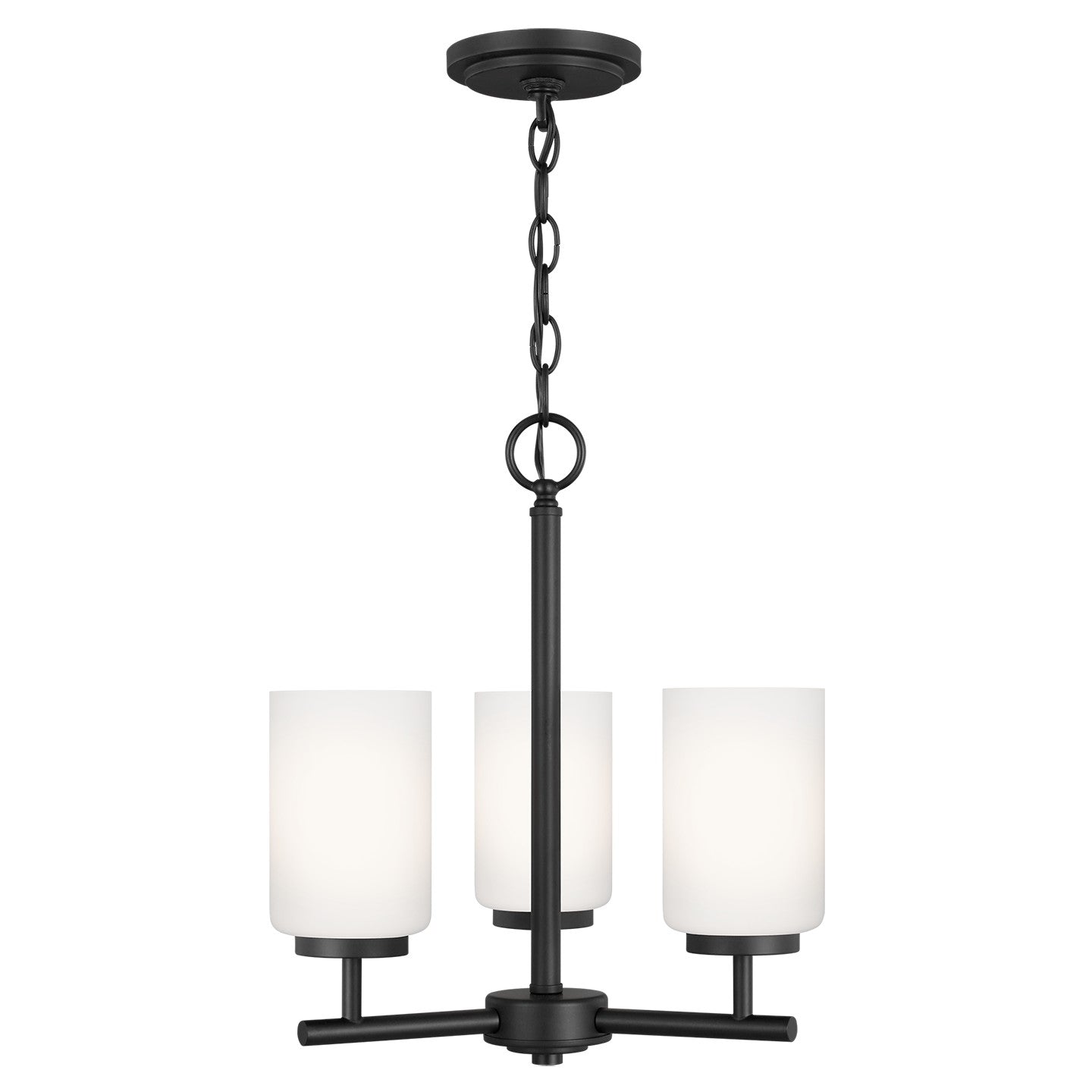 Oslo Three Light Chandelier in Midnight Black